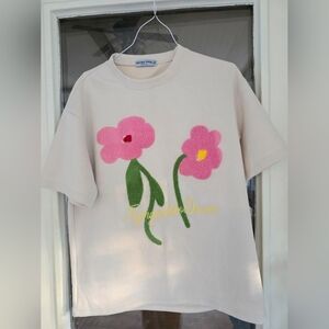 Aelfric Eden Floral Tee Pink Green Medium